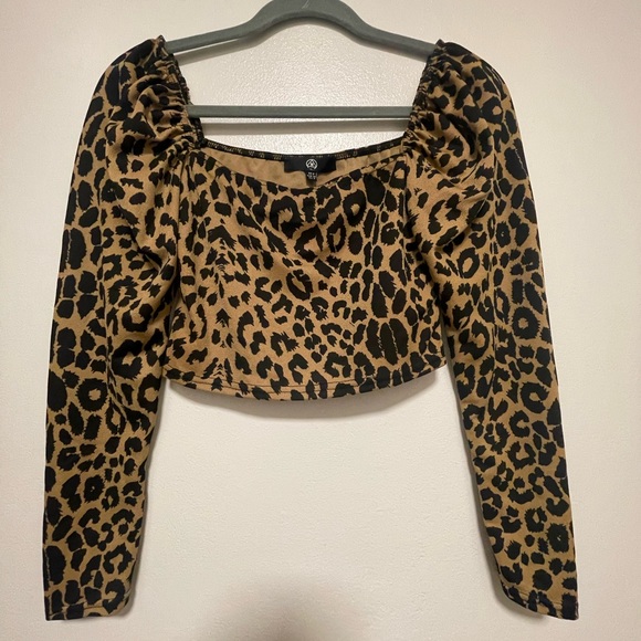 Missguided Animal Print Crop Top - Picture 1 of 3